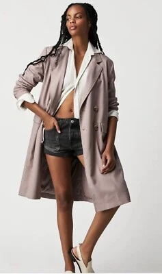 Free People Freddie Trench Longline Blazer XS Lilac Mauve RRP£188 - Image 1 of 4
