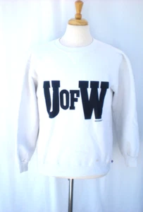 Vtg University Of Washington U of W Russell Crewneck White Sweatshirt L Large - Picture 1 of 10