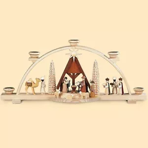 Müller Schwibbogen nacimiento de Cristo con belén natural 12418 - Erzgebirge NUEVO & EMBALAJE ORIGINAL - Imagen 1 de 1