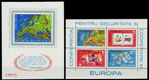 Rumania 1975 - Mi-n.o bloque 124-125 ** - Estampillada sin montar o nunca montada - Europa - KSCE - Imagen 1 de 1