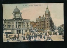 Yorkshire Yorks HULL Victoria Square 1907 PPC local pub F W Martindale