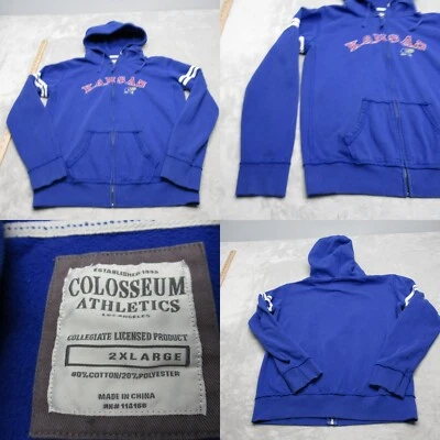 Sudadera con capucha vintage Kansas Jayhawks para mujer 2XL azul coliseo cremallera completa Foto 1 de 4
