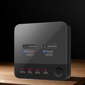 M.2 SATA/NVMe Dual-Bay Docking Station Duplicator with LED Indicator M.2 Cloner - Picture 1 of 11