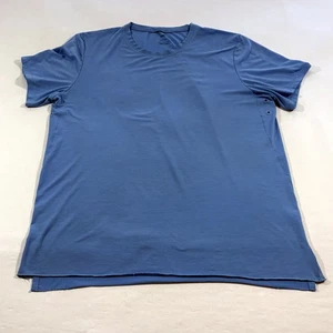 Nike Yoga T-Shirt Mens Blue Performance Stretch Soft Gym Vented Tee DM7825 Sz L - Picture 1 of 10