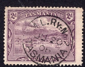 Tasmania T.M.L. Ry No 2 1905 pmk on 2d pictorial rated VC (1) by Hardinge - Bild 1 von 1