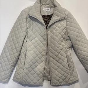 CALVIN KLEIN Quilted Jacket Women's Size L Gray CWSN00195 - Picture 1 of 9