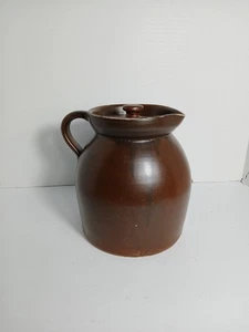 Vintage braun glasiert Steinzeug Kunstkeramik Topf Kanne Deckeldose Fingergriff CL - Bild 1 von 17