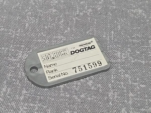 Vtg 1982 Remco DC Comics Sgt. Rock Bad Guys Dog Tag Only Weapon Part Accessory - Picture 1 of 2