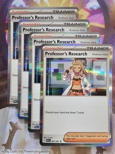 4x Juego de cartas coleccionables Pokémon Professor's Research (Sada) 087/091 Paldean Fates Holo Casi nuevo - Imagen 1 de 1