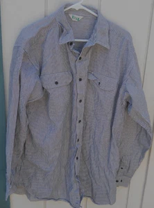 CAMICIA UOMO SALDATORE VINTAGE ANNI 80 BLU GESSATO MANICA LUNGA TG XXL CHIAVE COSÌ COM'È - Foto 1 di 5