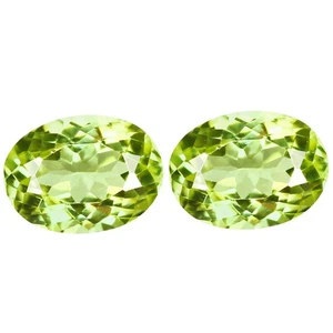 3.00Ct 2Pcs Pair Tremendous Oval Cut 6 x 8mm  AAA Green 100% Natural Sillimanite - Picture 1 of 5