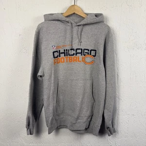 Vintage Y2K Reebok Chicago Bears NFL Football Sports Hoodie Sweatshirt Gray Med - Picture 1 of 4