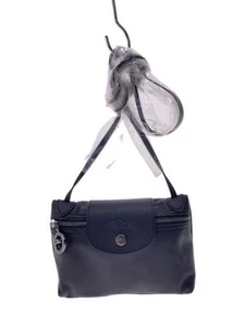 LONGCHAMP Shoulder Bag Leather BLK Plain 10188987001 - Picture 1 of 6