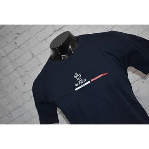 Camiseta Montcler Paris Para Hombre Talla 2XL Azul Algodón Manga Corta Logotipo Elevado - Imagen 1 de 8