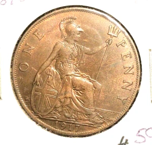 Great Britain 1917 penny KM 810 XF+ - Picture 1 of 2