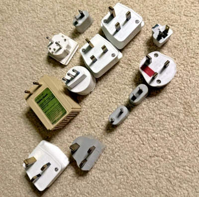 批量 12 件 旅行插头 电源适配器 转换器 全球 适用于全球 — 第 1/4 张图片