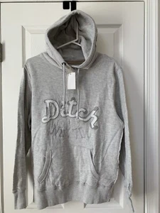 Ditch Plains Gray Sweatshirt With Hood Size Medium w/ Pockets - New With Tags - Picture 1 of 4
