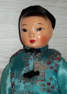 Chinese Character Doll 9" Asian Oriental Boy Doll Vintage B14 - Picture 1 of 3