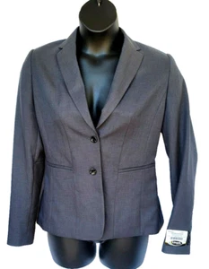 Edwards Signature Blazer Womens Sz 10T Charcoal Gray Uniform Business New - Picture 1 of 8
