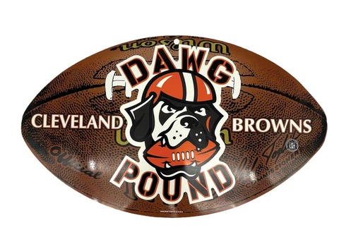 Cleveland Browns Head NFL Logo Wilson Ball Sing 20in X 12in Commissioner Paul T Cover