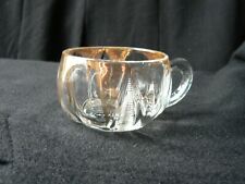 Ladders punch cup with worn gold trim pattern #292. Tarentum Glass EAPG