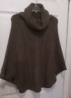 Joules Knitwear  Capability Wool Blend Poncho Size S / M Brown Cable Knit Cowl