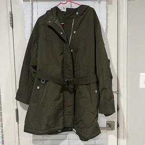BURBERRY Portobello Women's Parka Hooded Jacket - Dark Olive - Picture 1 of 9