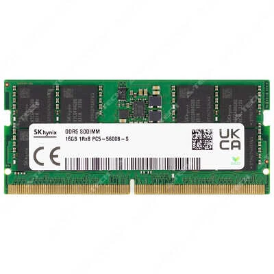 Hynix 16GB 1Rx8 PC5-5600B SODIMM DDR5-44800 262-Pin Non-ECC Laptop Memory RAM 1x - Image 1 of 2