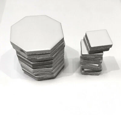 Azulejo de porcelana de punto blanco mate octágono de 10 piezas (kit de reparación) artesanías 10 piezas Foto 1 de 4