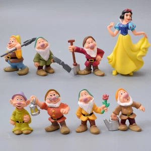 8Pcs Snow White Mini Acton Figures Anime Cartoon Princess Mini Toy Set Fan Gifts - Picture 1 of 7