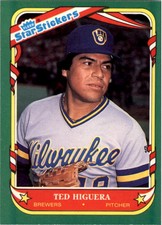 1987 Fleer Baseball Star Sticker #60 Ted Higuera