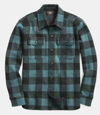 RRL Ralph Lauren 1940s Inspired Wool Cashmere Sweater Shirt Jacket-MEN- L - Image 1 of 2