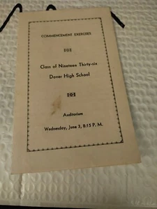 1936 Dover Ohio High School Commencement Program - Picture 1 of 3