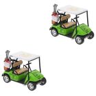  2 szt. Mały wózek golfowy Model Dekoracyjny wózek golfowy Figurka Desktop Wózek golfowy