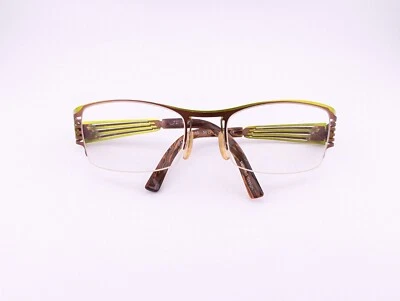 J.F. Rey Eyeglasses, Frames Only, JF2339 Brown/Lime Green, 50-16-115, Metal - Image 1 of 4