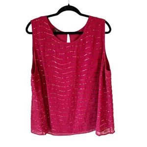 Talbots Red 100% Silk Beaded Sequin Tank Top Womens Plus Size 20W New - Picture 1 of 6