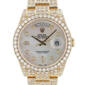OROLOGIO ROLEX DAY-DATE 118238 ORO GIALLO 18K MADREPERLA BIANCA GHIACCIATA 36MM - Foto 1 di 9