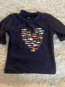 Kiko & Max girls sz. 4 navy rashguard. Great quality, cute design - Picture 1 of 7