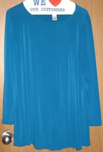 Damen L Simonton sagt türkis Rundhals Ray Burst Tunika Shirt Top Bluse - Bild 1 von 4