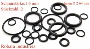 O ring O-ringe Øinnen 2-64mm Schnurstärke 1.6mm Mater.:FPM FPM (Viton®) 2 Stück - Bild 1 von 1