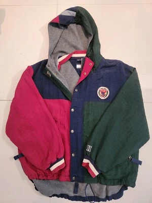 Chaqueta Abrigo Cresta de Equipo Atlético Tommy Hilfiger De Colección Rara Bloque de Color M Foto 1 de 4