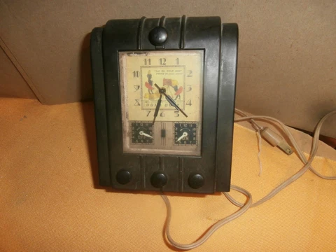 Vintage Lux Novelty Clock Oven Timer Gold Dust Twins Cover