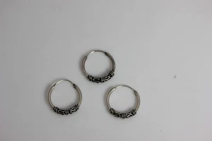 Set aus 3 Sterling Silber Draht Wickel Creolen 0,75" - 12747 - Bild 1 von 1