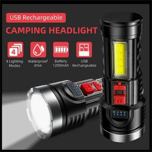 1000000LM LED Flashlight Tactical Light Super Bright Torch USB Rechargeable Lamp - Picture 1 of 13