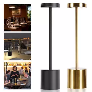 Metal Table Desk Lamp Rechargeable Cordless Touch Control Dimmable Night Light - Picture 1 of 23