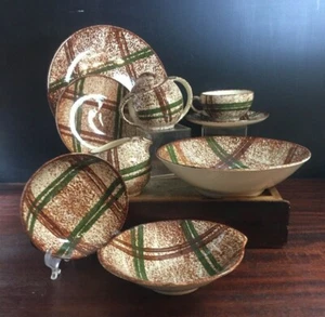 Blue Ridge Rustic Plaid Dinner, Bread Plate, Soup, Veg, Berry Bowl, or Teacup - Picture 1 of 57