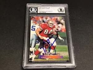 Brent Jones Signed 1995 Stadium Club Card #311 49ers Auto Beckett BAS COA 1A - Picture 1 of 4