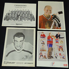 NHL - PREMIUM PHOTOS (4) - K. DRYDEN + B. HULL + G. DORNHOEFER + 1953 CANADIENS