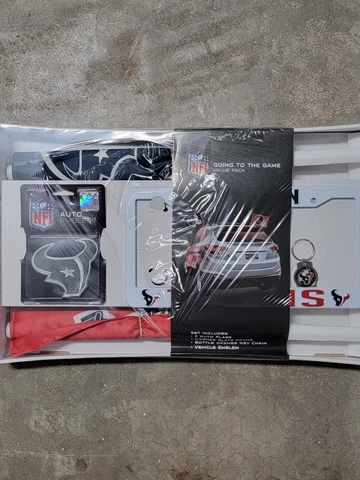 NFL Houston Texans Lot Car Flag Gameday Tailgate Super Fan Kit Gift NFL Emblem Cover