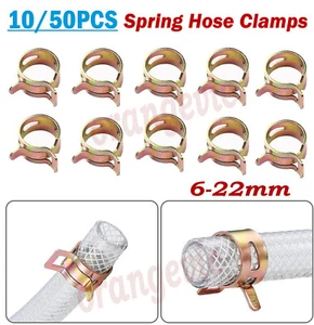 10/50X Spring Hose Clamps Set Fuel Water Line Pipe Air Tube Clip Fastener 6-22mm - Picture 1 of 22